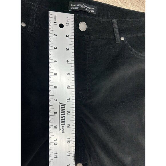 Peruvian Connection Velveteen Jeans Size 14 Black Pants Stretch Slim Fit 36 X 30 - Picture 7 of 8